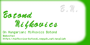 botond mifkovics business card